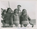 Image of Tookie, Evaloo, Inawaho [ Tukumek, Ivalo Kumangapik, Inugarssuk] and MacMillan, assistants to Peary in 1908-09